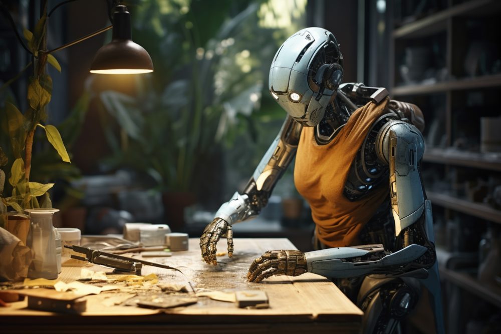Robot works