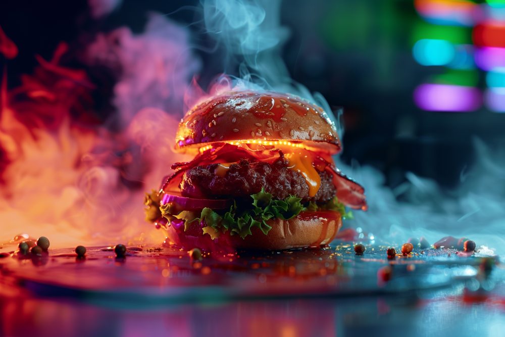 Neon burger