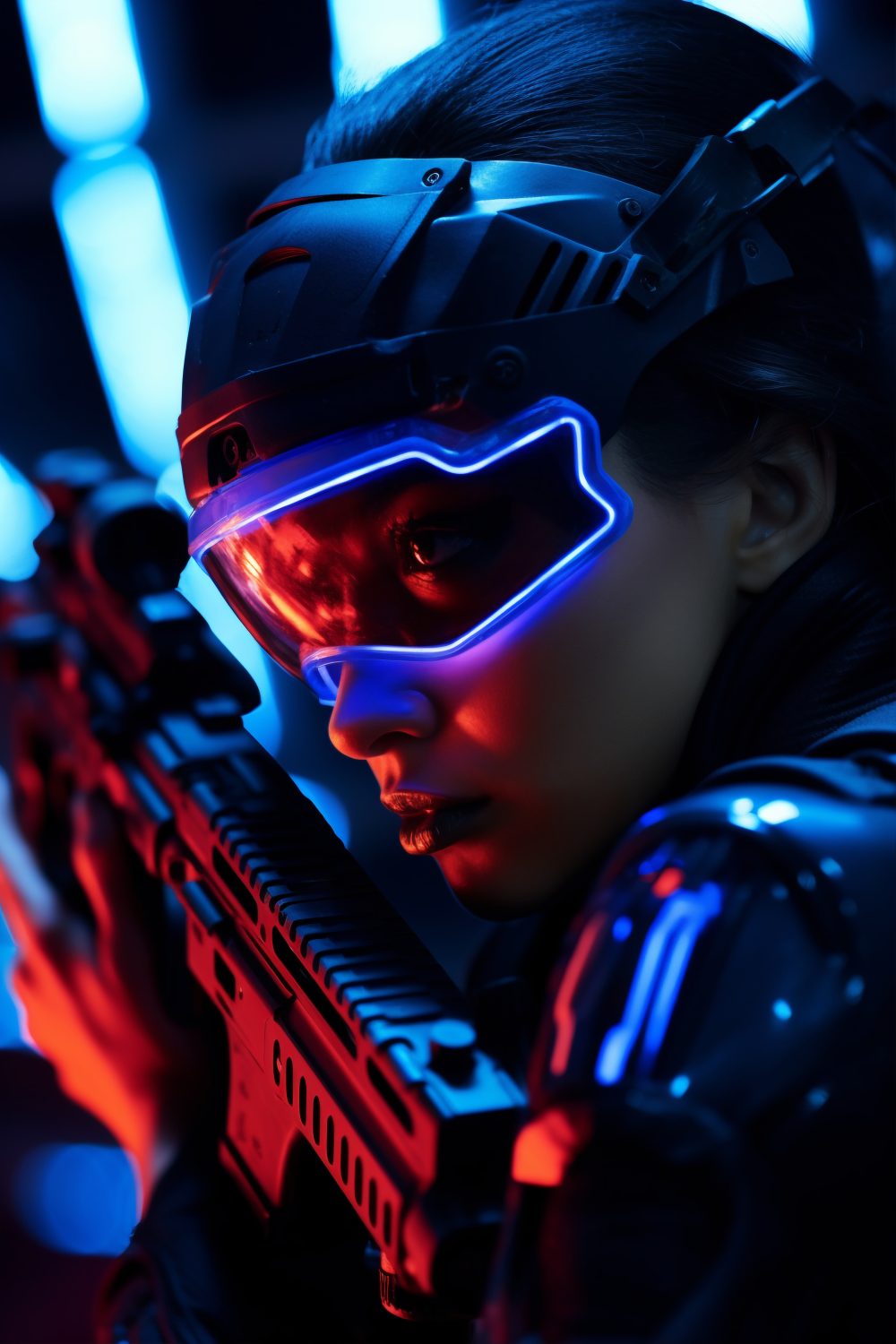 Cyberpunk savaşçı kadın