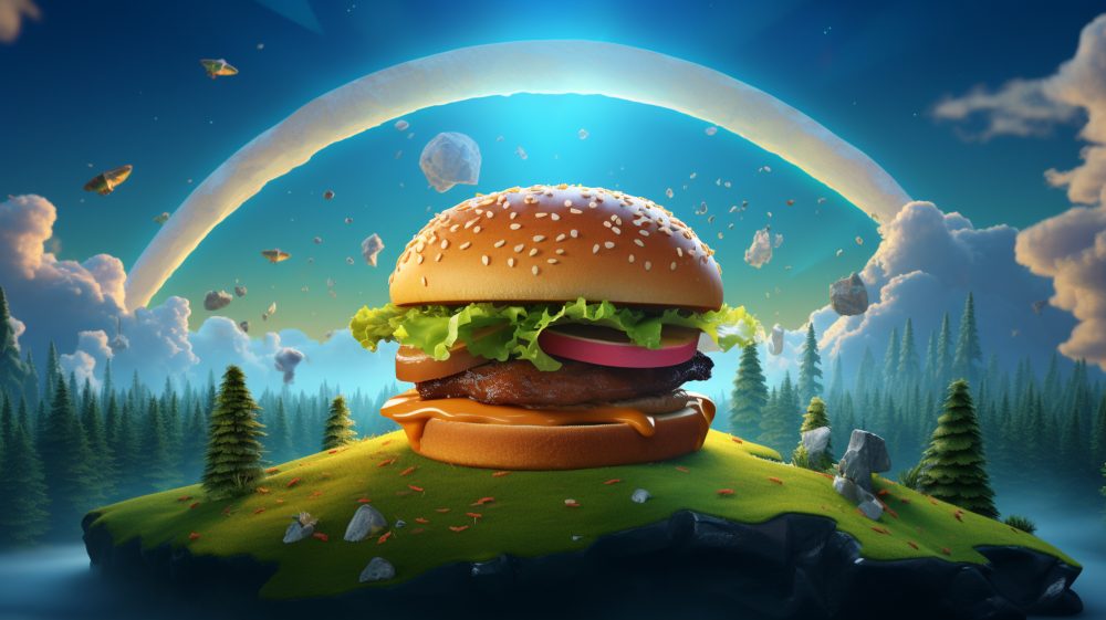 Lezzetli burger doğa