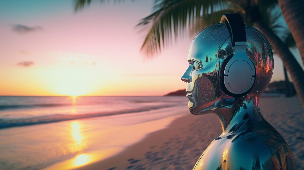 Seyahatte fütüristik robot