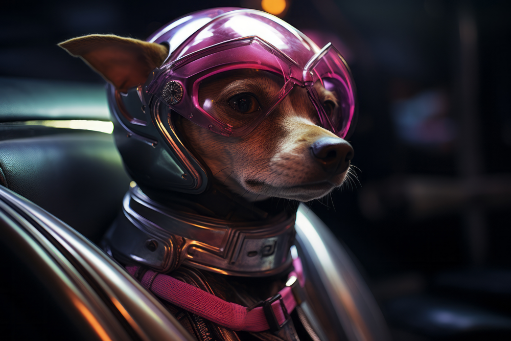 robotlu fütüristik tarzda köpek